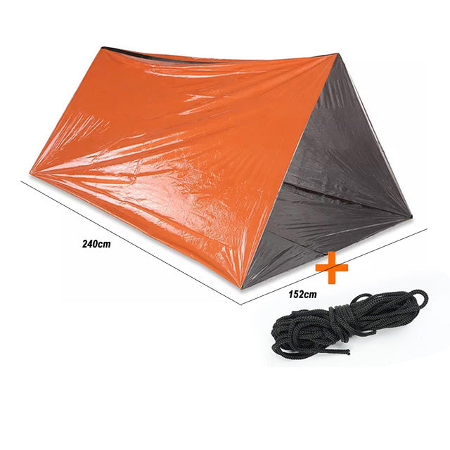 AOTU Emergency Shelter 2 Person Tube Tent Thermal Survival Sleeping Bag Waterproof Outdoor Camping Emergency Blanket Resuable